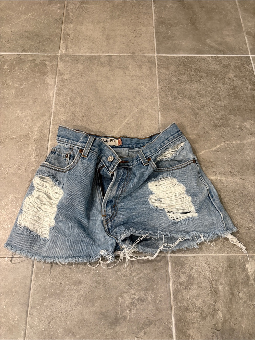 Vintage Levi's Light Wash Distressed Denim Cutoff Shorts